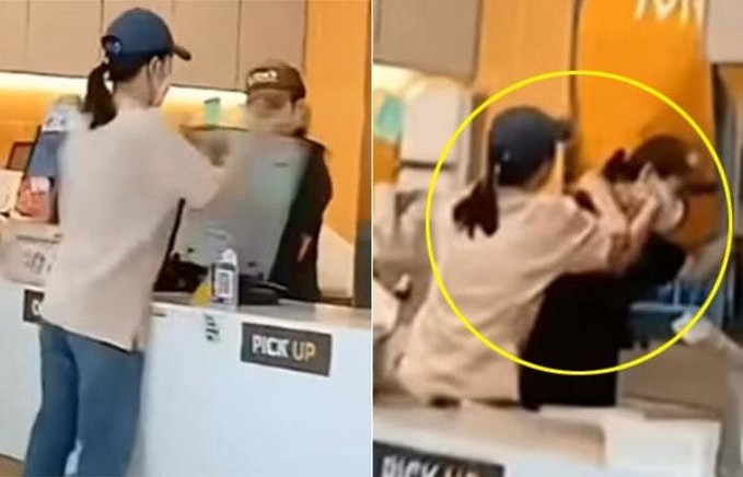 "콜라 리필 왜 안 해줘" 계산대 뒤엎고 직원 폭행 여성 논란