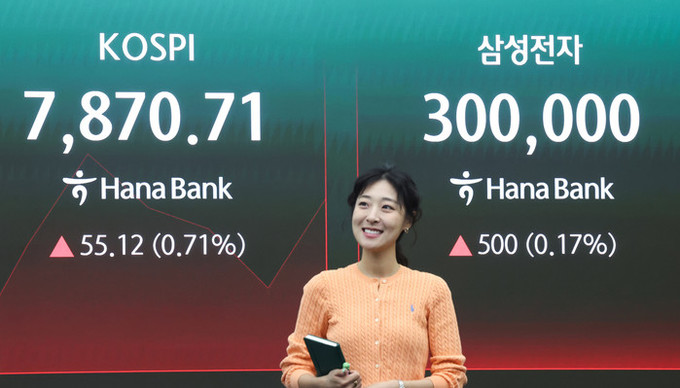 코스피, 7800선 강보합… 외국인·기관 순매수에 삼전 '30만원' 돌파
