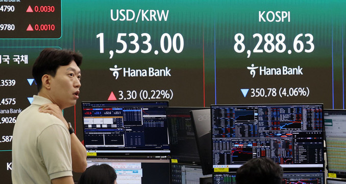'브로드컴 충격' 코스피, 장 초반 6%대 급락… 환율 1540원 돌파