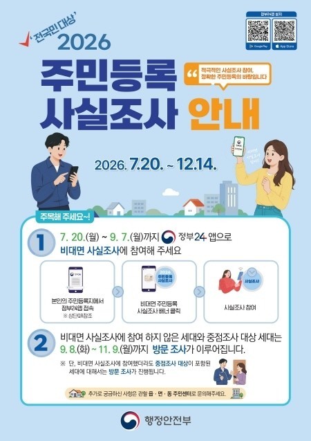 안산시, 2026년 주민등록 사실조사 실시